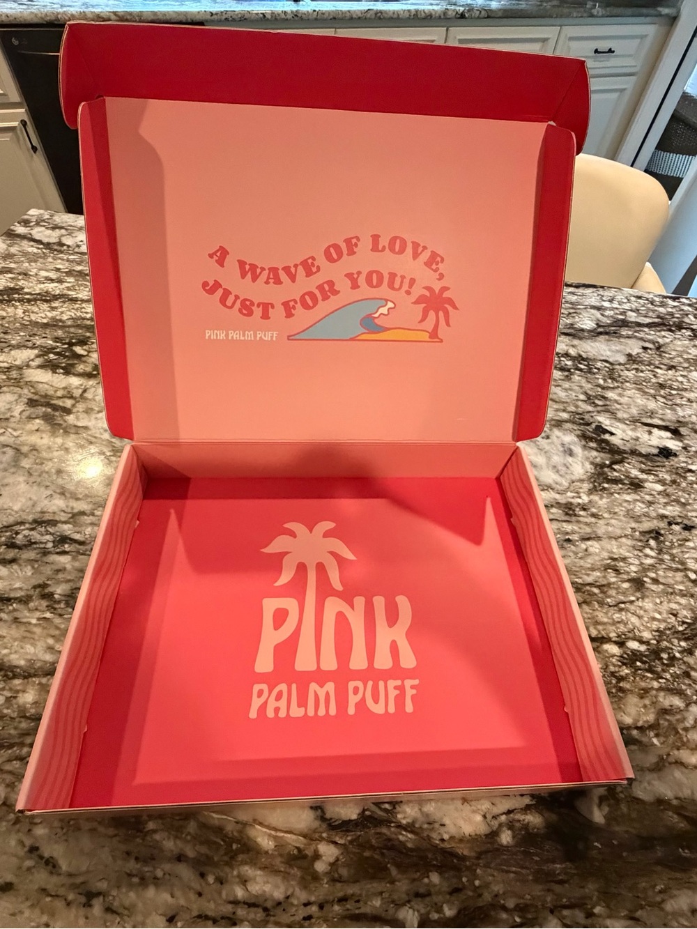 Pink Palm Puff “Hawaii Hibiscus" Hoodie in Heather Cloud with original box - Picture 7 of 7